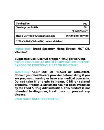 CBD Broad Spectrum MCT Oil Tincture 30ml 2000mg | Live Green Hemp