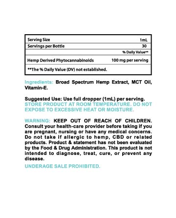 CBD Broad Spectrum MCT Oil Tincture 30ml 3000mg | Live Green Hemp