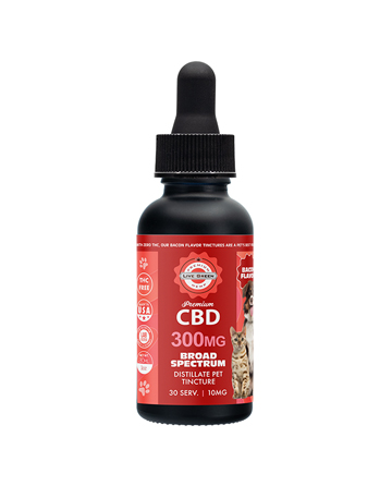 CBD Broad Spectrum MCT Oil THC-Free Pet Tincture for Dogs Bacon 30ml 300mg | Live Green Hemp