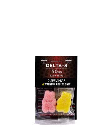 Delta 8 Sour Bears Grab n&#039; Go Bag 50mg 2pcs | Live Green Hemp