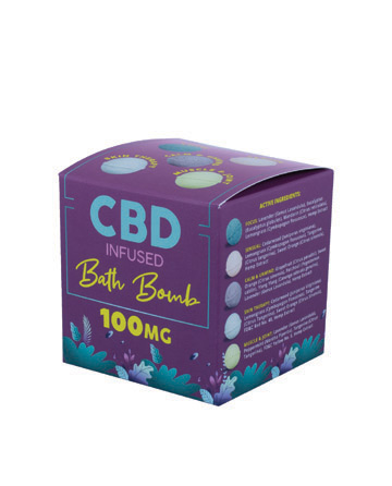 CBD Bath Bomb Calm &amp; Unwind Purple 6oz 100mg | Live Green Hemp