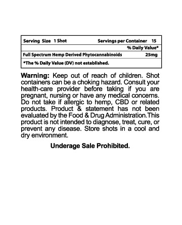 CBD Quickfix Shots - 15pc 375mg | Live Green Hemp