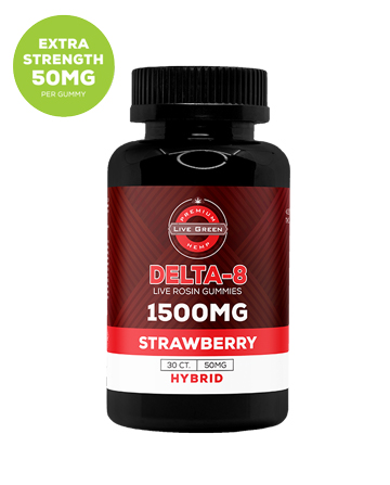 Delta 8 Infused Gummies Strawberry 30ct 1500mg | Live Green Hemp