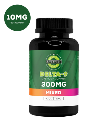 Delta 9 Infused Gummy Assorted Mix 30ct 300mg | Live Green Hemp