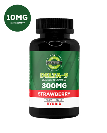 Delta 9 Infused Gummies Strawberry 30ct 300mg | Live Green Hemp