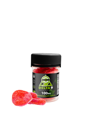 Delta 9 Gummy Watermelon Rings 10ct 100mg | Live Green Hemp