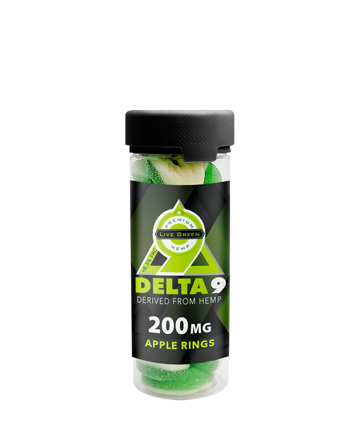 Delta 9 Gummy Apple Rings 20ct 200mg | Live Green Hemp