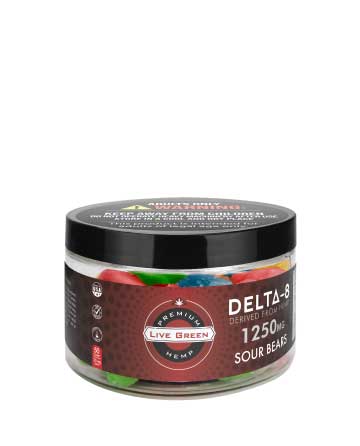 Delta 8 Classic Gummy Sour Bears 50pcs 1250mg | Live Green Hemp