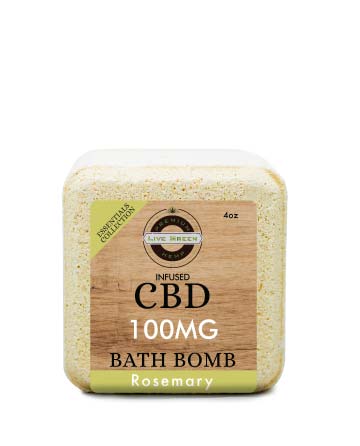 CBD Essential Oil Collection Bath Bombs Rosemary 4oz 100mg | Live Green Hemp