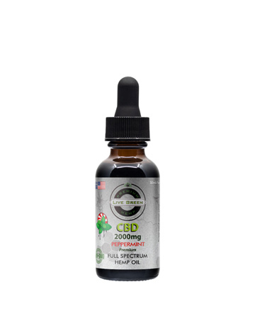 CBD Full Spectrum Hempseed Oil Tincture Peppermint 30ml 2000mg | Live Green Hemp