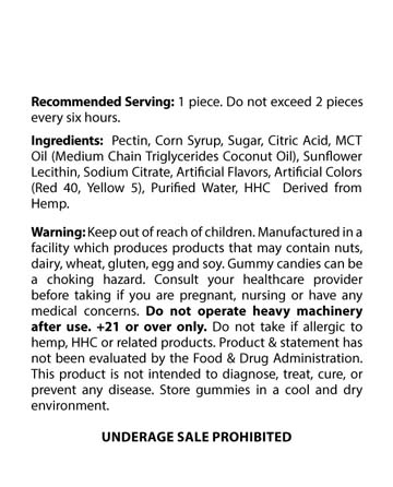 HHC Infused Gummies 15pcs 450mg | Live Green Hemp