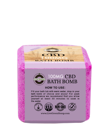 CBD Essential Oil Collection Bath Bombs Lavender 4oz 100mg | Live Green Hemp