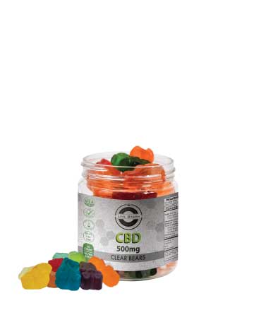 CBD Gummy Clear Bears 4oz 500mg | Live Green Hemp