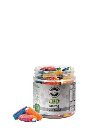 CBD Gummy Sour Packs 4oz 500mg | Live Green Hemp