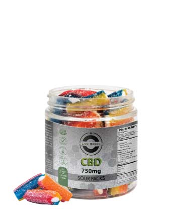 CBD Gummy Sour Packs 8oz 750mg | Live Green Hemp