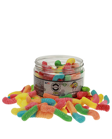 CBD Gummy Sour Worms 12oz 1150mg | Live Green Hemp
