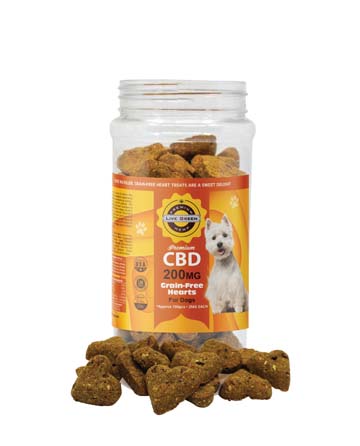 CBD Pet Treats Grain-Free Hearts 16oz 200mg | Live Green Hemp