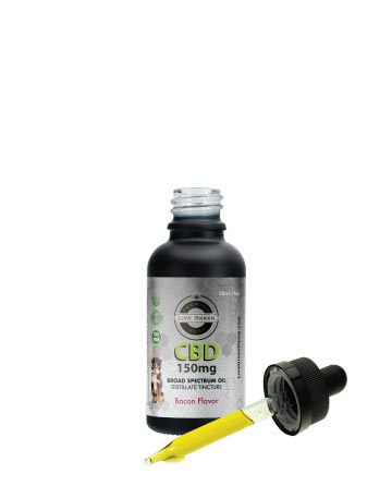 CBD Broad Spectrum MCT Oil THC-Free Pet Tincture for Dogs Bacon 30ml 150mg | Live Green Hemp