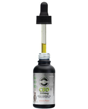 CBD Broad Spectrum MCT Oil THC-Free Pet Tincture for Cats Salmon 30ml 300mg | Live Green Hemp
