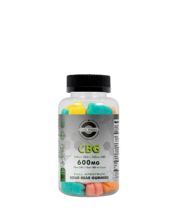 CBG/CBD Full Spectrum Gummy Sour Bears 30pcs 600mg | Live Green Hemp