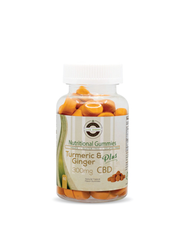 CBD Nutritional Gummy Turmeric &amp; Ginger 60pcs 300mg  | Live Green Hemp