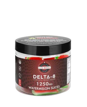 Delta 8 Classic Gummy Watermelon Slices 50pcs 1250mg | Live Green Hemp