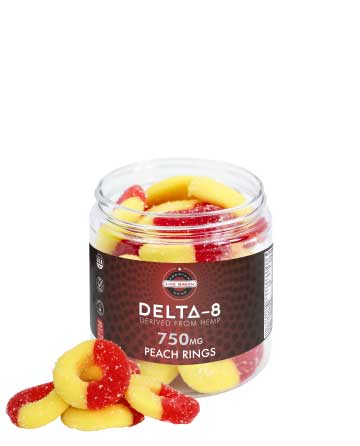 Delta 8 Classic Gummy Peach Rings 30pcs 750mg | Live Green Hemp