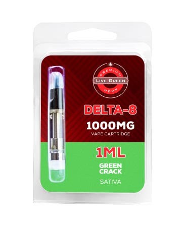 Delta 8 Cartridge - Sativa - Green Crack 1ml 1000mg | Live Green Hemp