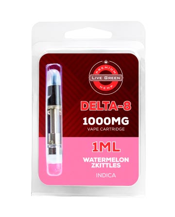Delta 8 Cartridge - Indica - Watermelon Zkittles 1ml 1000mg | Live Green Hemp