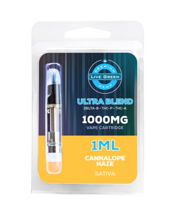 Ultra Blend Vape Cartridge - Sativa - Cannalope Haze 1ml 1000mg | Live Green Hemp