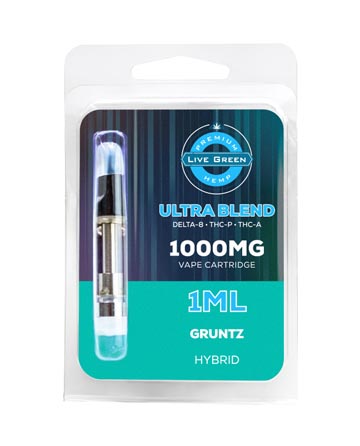 Ultra Blend Vape Cartridge - Hybrid - Gruntz 1ml 1000mg | Live Green Hemp
