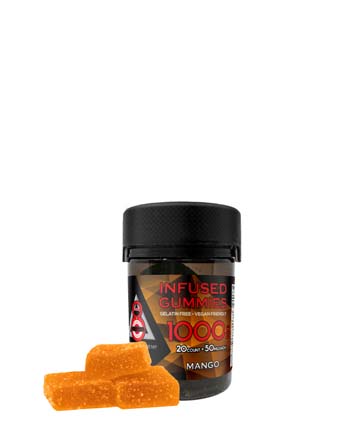 Delta 8 Infused Gummies Mango 20ct 1000mg | Live Green Hemp
