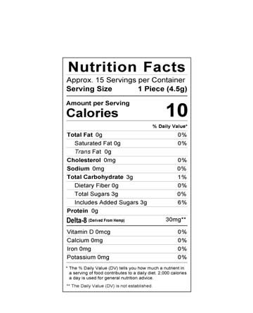 Delta 8 Infused Gummies Mango 15pcs 450mg | Live Green Hemp