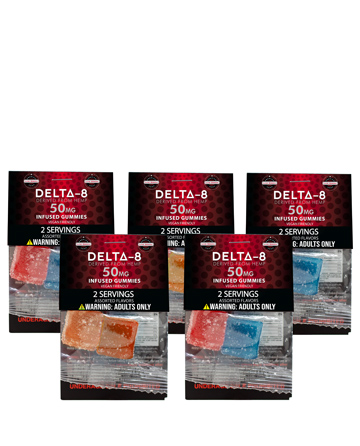 Delta 8 Infused Gummies Grab N&#039; Go Bag 50mg - 5-Pack | Live Green Hemp