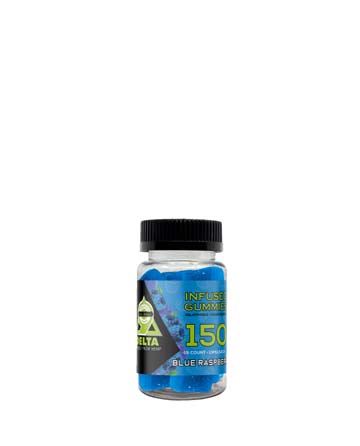 Delta 9 Infused Gummies Blue Raspberry 15pcs 150mg | Live Green Hemp