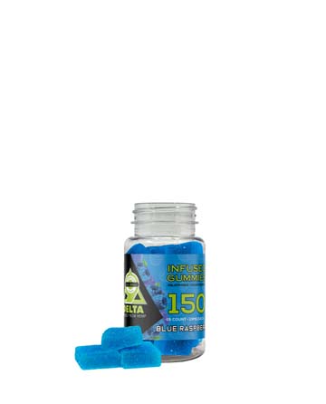 Delta 9 Infused Gummies Blue Raspberry 15pcs 150mg | Live Green Hemp