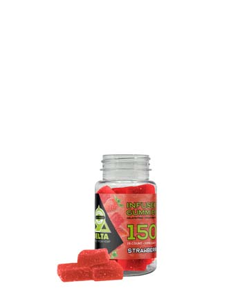 Delta 9 Infused Gummies Strawberry 15pcs 150mg | Live Green Hemp