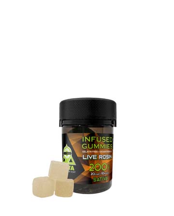 Delta 9 Live Rosin Infused Gummies Sativa 20ct 200mg | Live Green Hemp