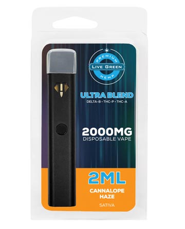 Ultra Blend Disposable Vape - Sativa - Cannalope Haze 2ml 2000mg | Live Green Hemp