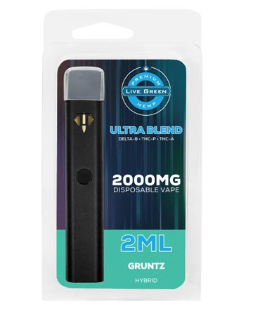 Ultra Blend Disposable Vape - Hybrid - Gruntz 2ml 2000mg | Live Green Hemp