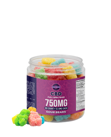 CBD Full Spectrum  Gummy Sour Bears 8oz 750mg | Live Green Hemp