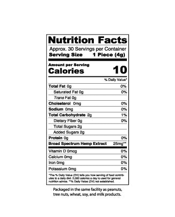 CBD Broad Spectrum Gummy Pectin Infused 30pcs 750mg / 1500mg | Live Green Hemp