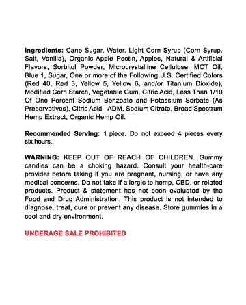 CBD Broad Spectrum Gummy Pectin Infused 30pcs 750mg / 1500mg | Live Green Hemp