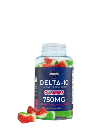 Delta 10 Gummy Watermelon Slices 30ct 750mg | Live Green Hemp