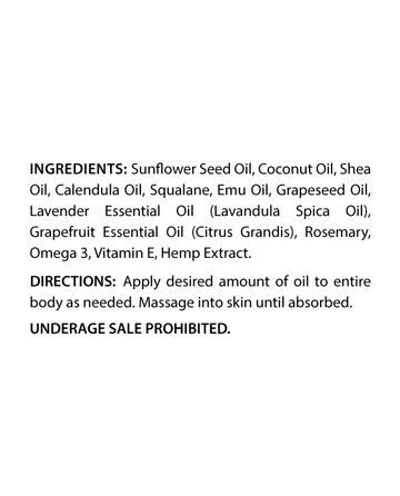 CBD Body Massage Oil Lavender 4oz 1000mg | Live Green Hemp