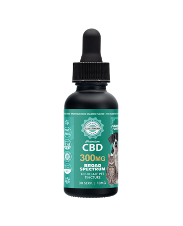 CBD Broad Spectrum MCT Oil THC-Free Pet Tincture for Cats Salmon 30ml 300mg | Live Green Hemp