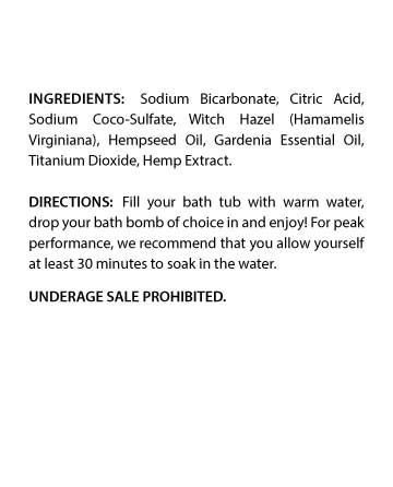 CBD Essential Oil Collection Bath Bombs Gardenia 4oz 100mg | Live Green Hemp