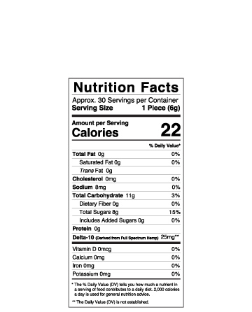 Delta 10 Gummy Watermelon Slices 30ct 750mg | Live Green Hemp
