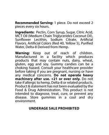 Delta 8 Infused Gummies Mango 20ct 1000mg | Live Green Hemp