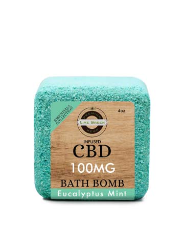 CBD Essential Oil Collection Bath Bombs Eucalyptus Mint 4oz 100mg | Live Green Hemp